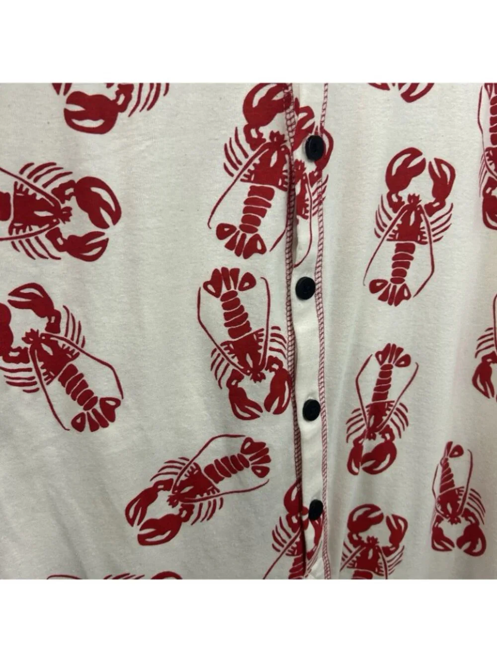 Lazy One Unisex Red White Trap Door Lobster Maine One Piece Pajamas Size Large - Picture 15 of 16